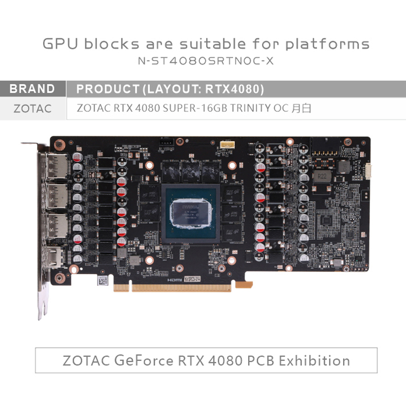 Bykski N-ST4080SRTNOC-X GPU Bl - Rtx 4080 Water Cooling Block 评论和价格