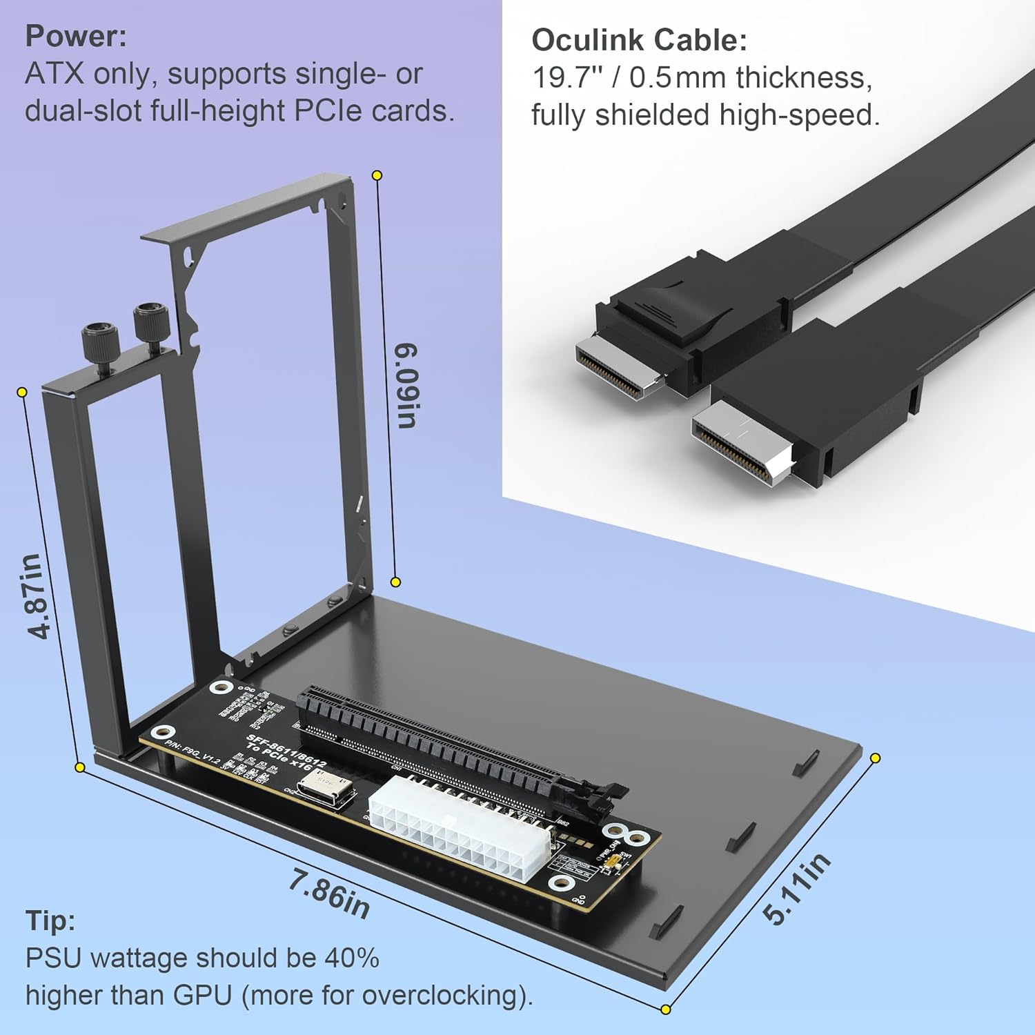 PCIe 4.0 X4 64Gbps EGPU Dock w - Oculink Gpu Dock Station 评论和价格