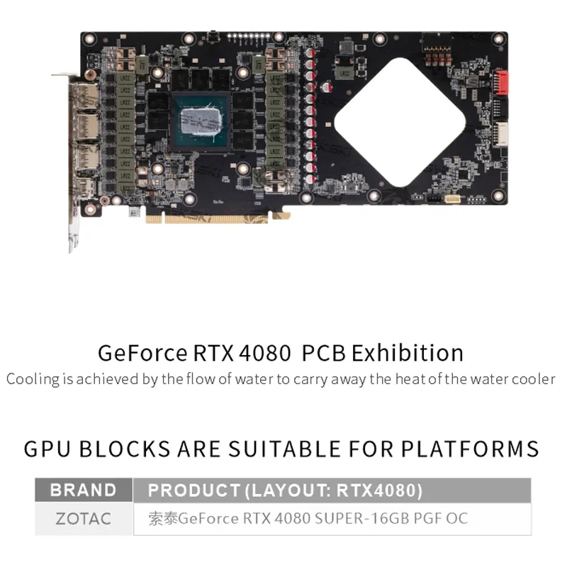 Bykski N-ST4080SPGF-X GPU Bloc - Rtx 4080 Water Cooling Block 评论和价格