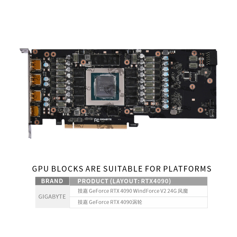 Bykski N-GV4090WF-X-V2 GPU Blo - Rtx 4090 Water Block Full Cover 评论和价格