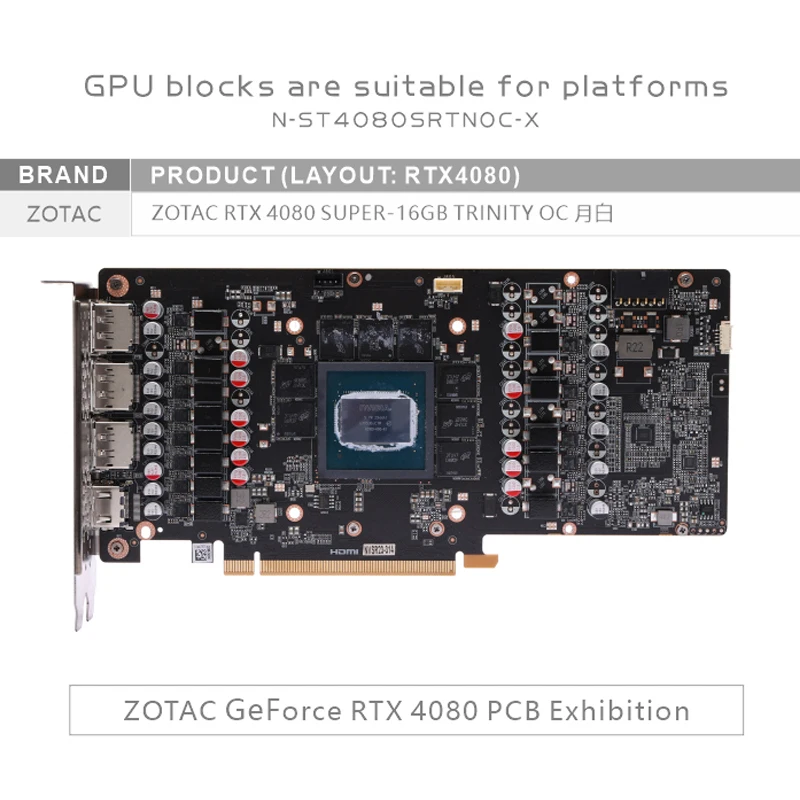 Bykski GPU Block for ZOTAC RTX - Rtx 4080 Water Cooling Block 评论和价格