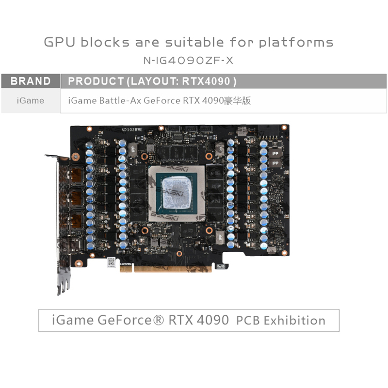 Bykski N-IG4090ZF-X GPU Block  - Rtx 4090 Water Block Full Cover 评论和价格